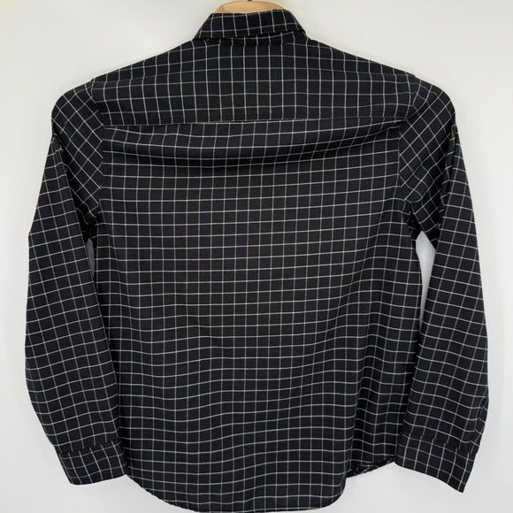 Mack Weldon Men's Long Sleeve Wool Blend Black Check L Button Up Casual Pocket - Picture 3 of 5